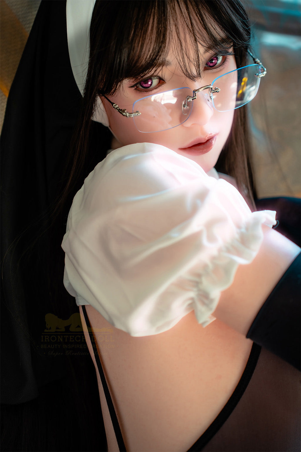 Lisa-162cm Minus (5'31")Full Silicone Cosplay Sister Black Stocking Sex Doll Natural - Irontech Doll