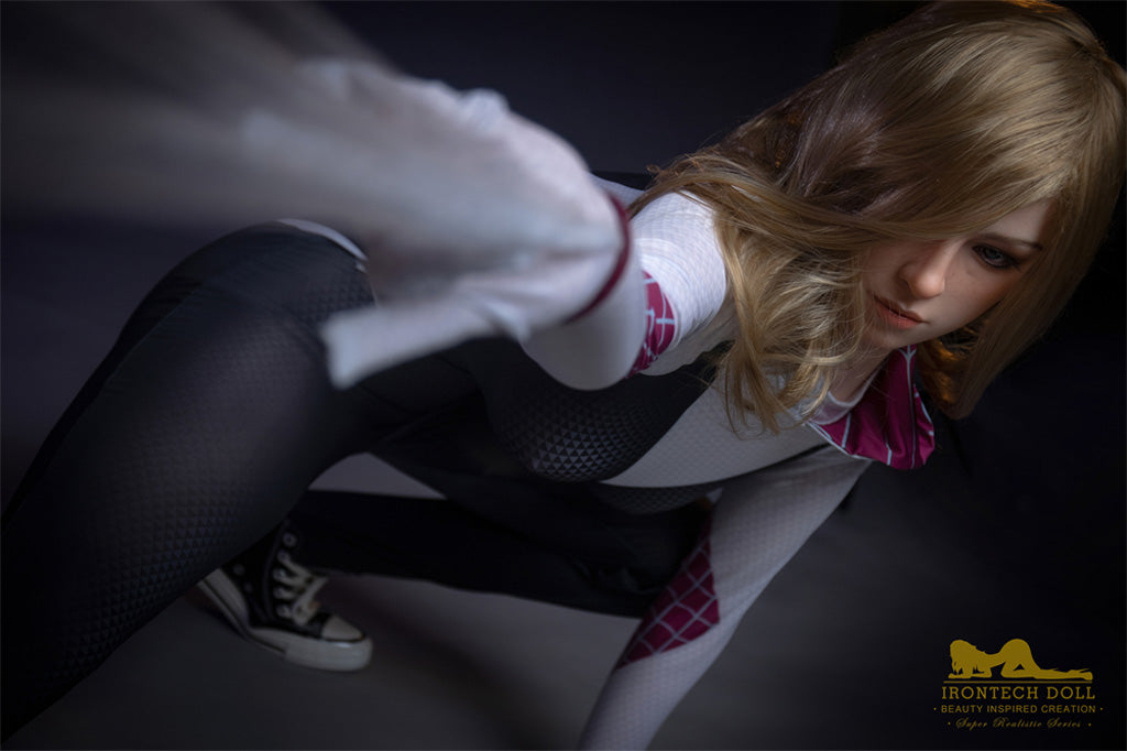 Amy -167cm(5'48")D-cup Full Silicone Cosplay Spiderwoman Blonde Sex Doll- Irontech Doll