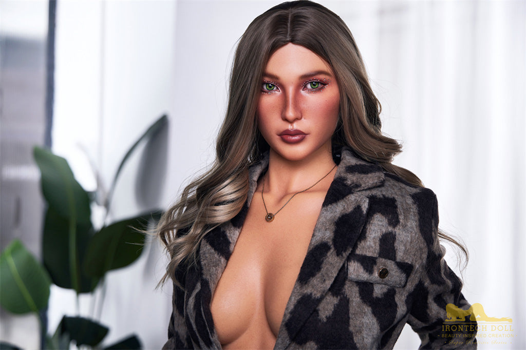 Lucy-168cm(5'51")C-cup Full Silicone Silver Hair Slim Waist High-heel Sex Doll Natural - Irontech Doll
