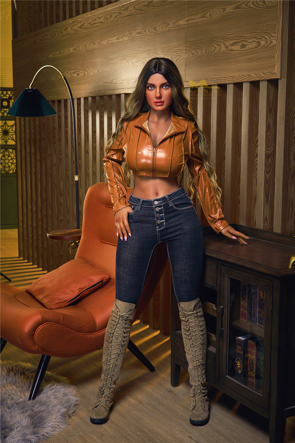 Luna-165cm (5'41")F-cup Full Silicone Silver Hair Gypsy Sex Doll Dark tanned - Irontech Doll