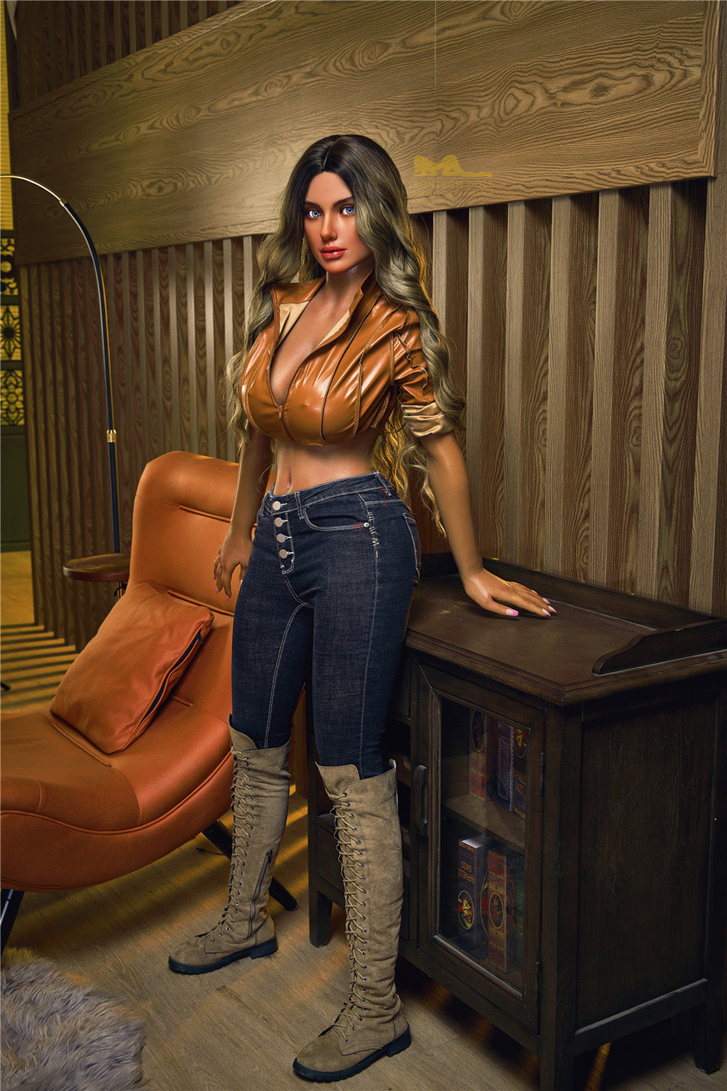 Luna-165cm (5'41")F-cup Full Silicone Silver Hair Gypsy Sex Doll Dark tanned - Irontech Doll