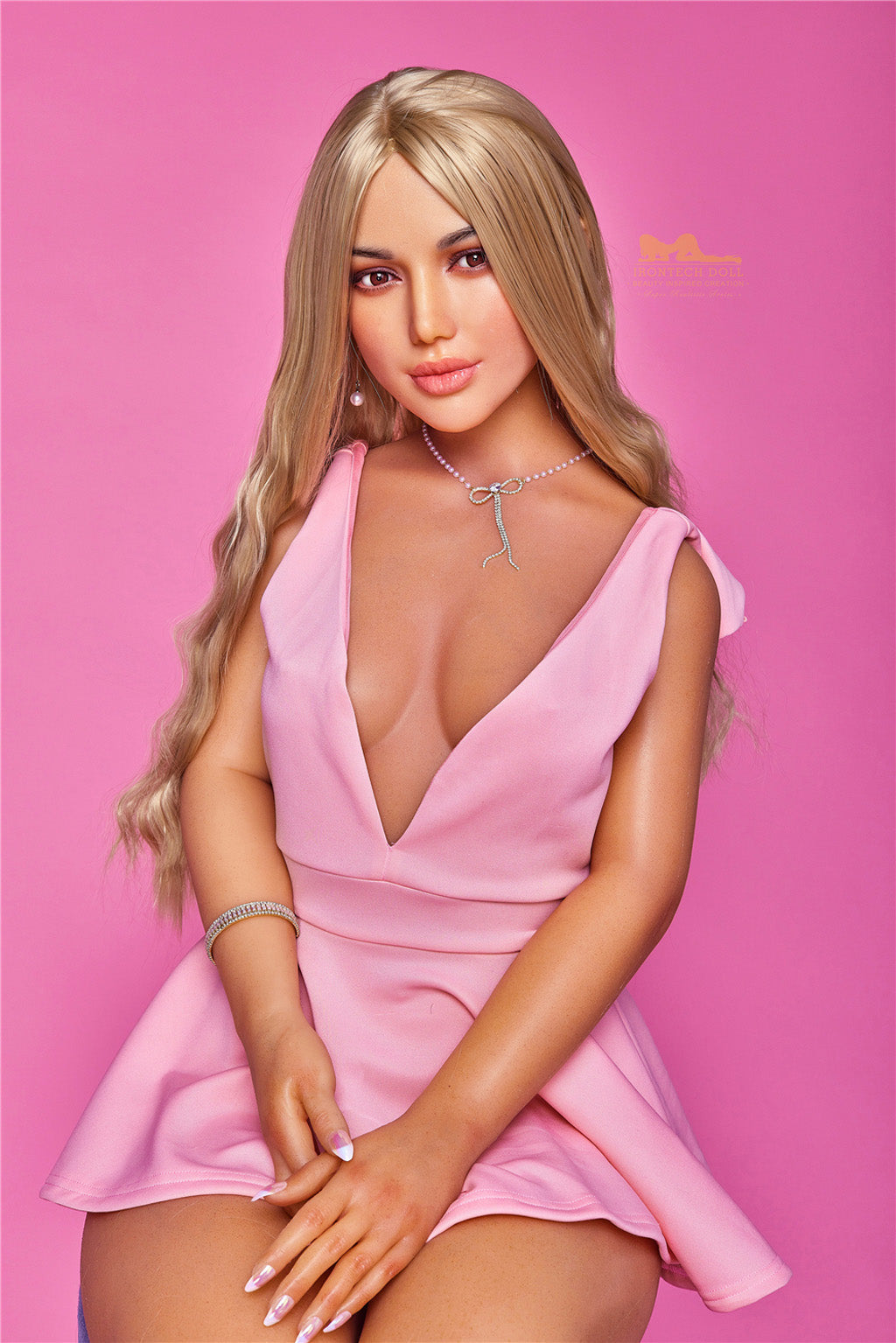 Celine-152cm(4'99") A-cup Full Silicone Sex Doll Mature Blonde - Irontech Doll