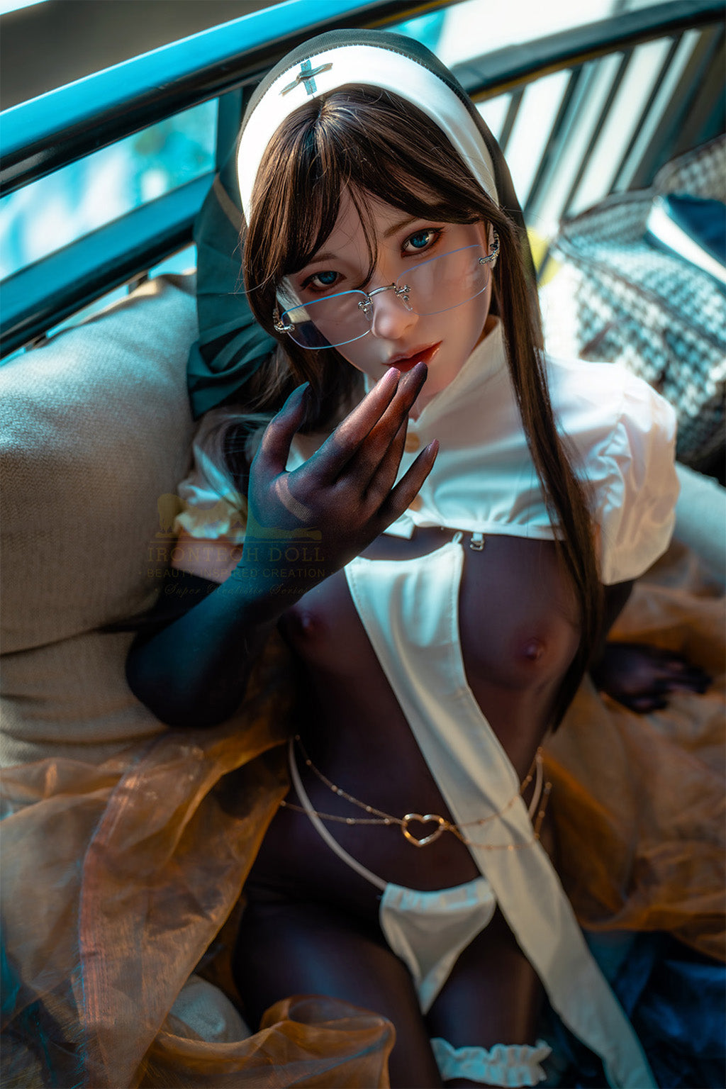 Lisa-162cm Minus (5'31")Full Silicone Cosplay Sister Black Stocking Sex Doll Natural - Irontech Doll