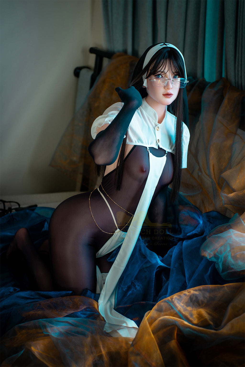 Lisa-162cm Minus (5'31")Full Silicone Cosplay Sister Black Stocking Sex Doll Natural - Irontech Doll