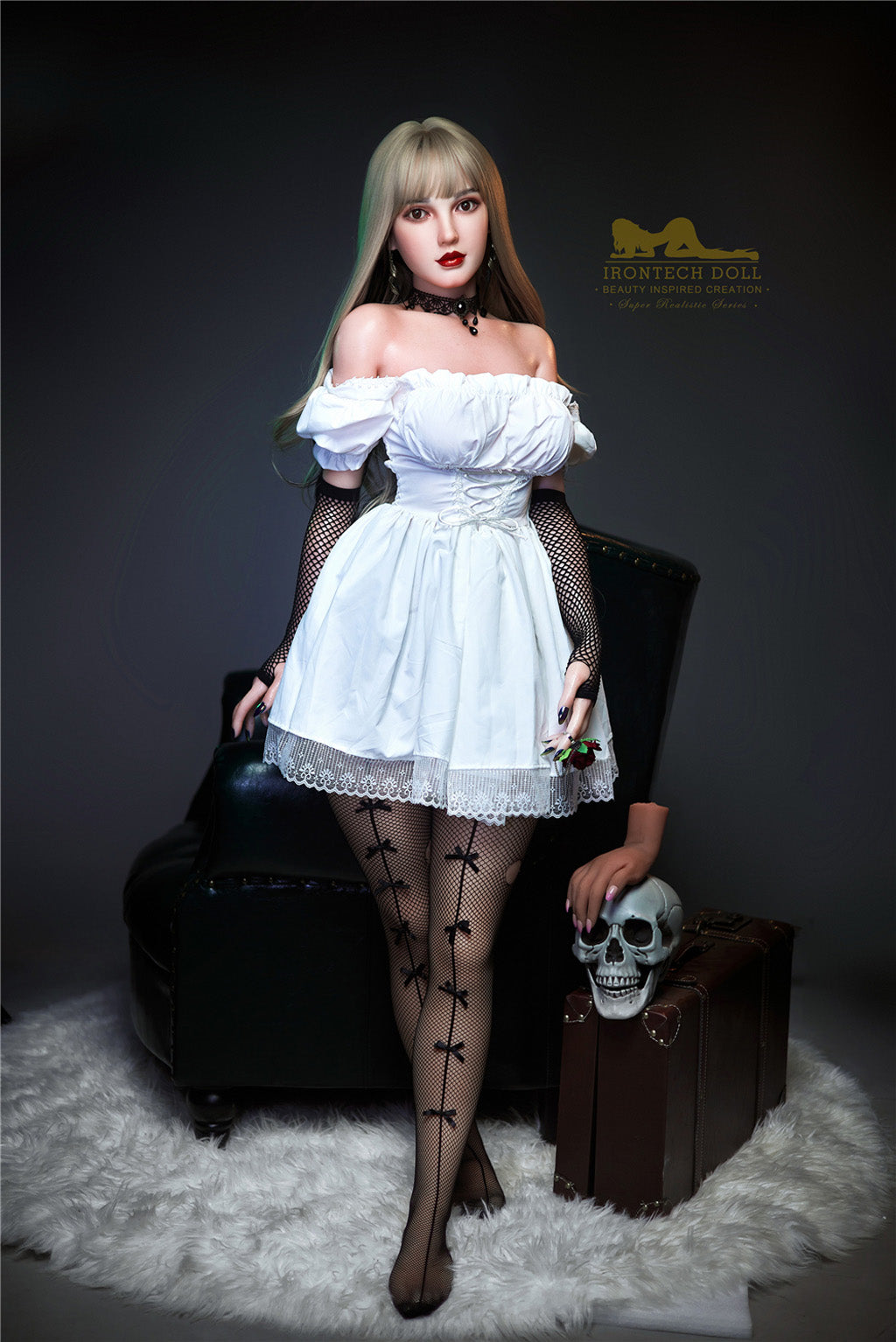 Cherry-153cm(5'02") E-cup Full Silicone Sex Doll Stocking- Irontech Doll