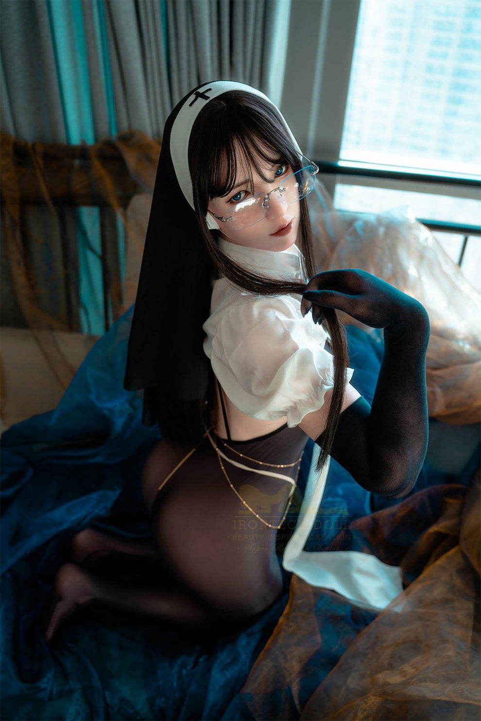 Lisa-162cm Minus (5'31")Full Silicone Cosplay Sister Black Stocking Sex Doll Natural - Irontech Doll