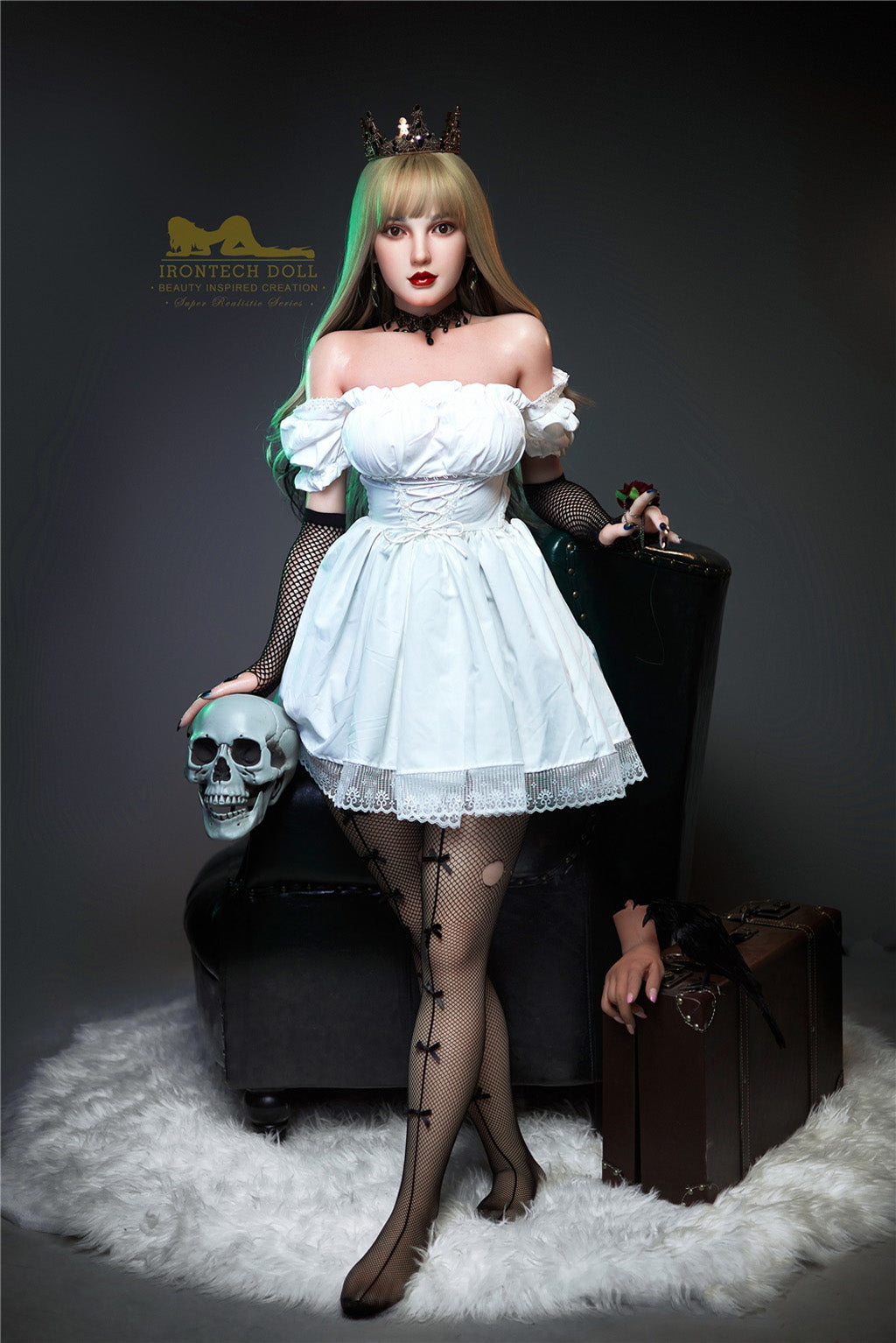 Cherry-153cm(5'02") E-cup Full Silicone Sex Doll Stocking- Irontech Doll