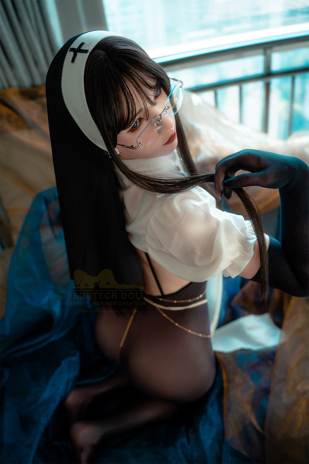 Lisa-162cm Minus (5'31")Full Silicone Cosplay Sister Black Stocking Sex Doll Natural - Irontech Doll