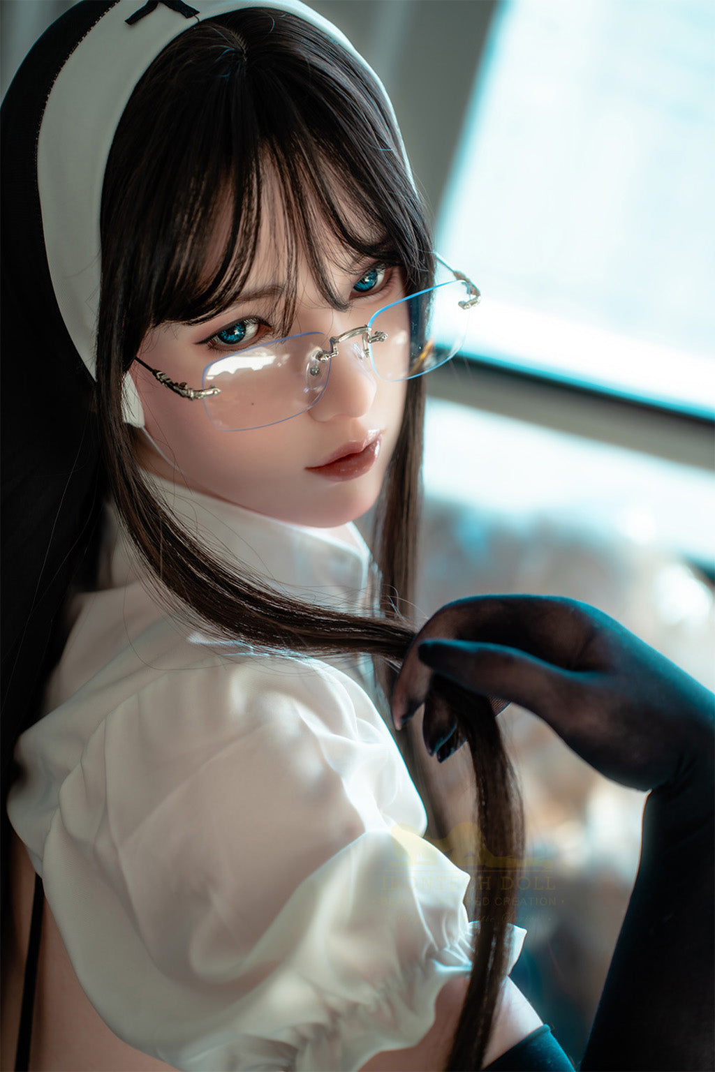 Lisa-162cm Minus (5'31")Full Silicone Cosplay Sister Black Stocking Sex Doll Natural - Irontech Doll