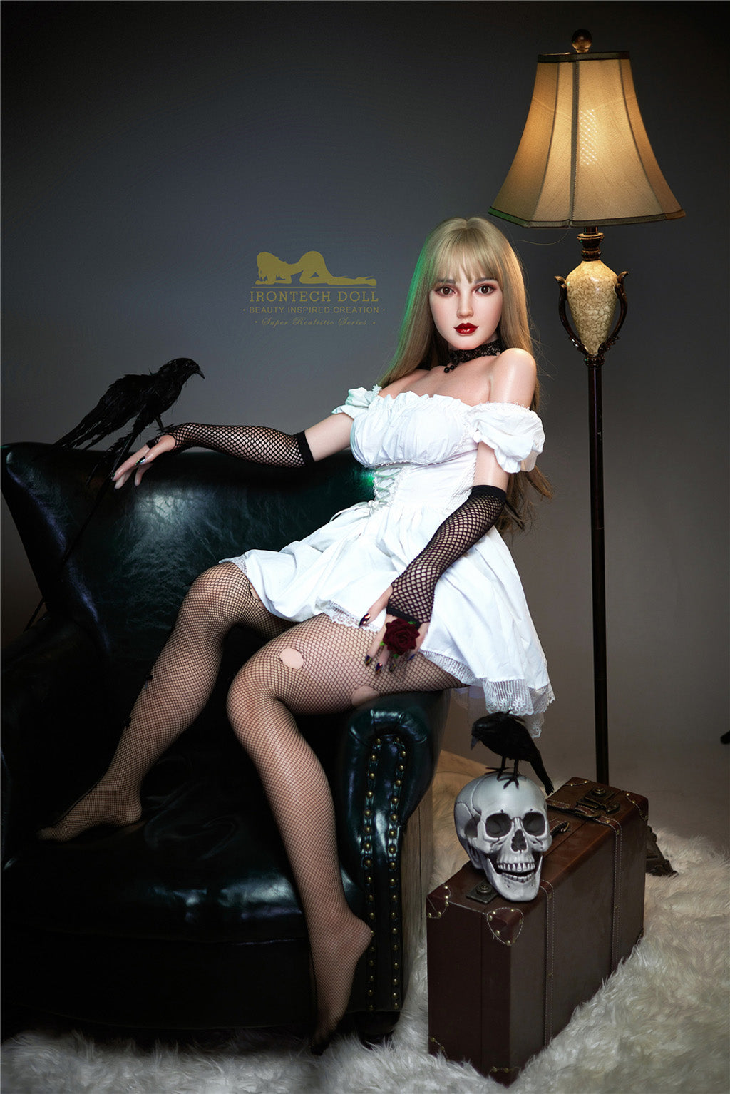 Cherry-153cm(5'02") E-cup Full Silicone Sex Doll Stocking- Irontech Doll