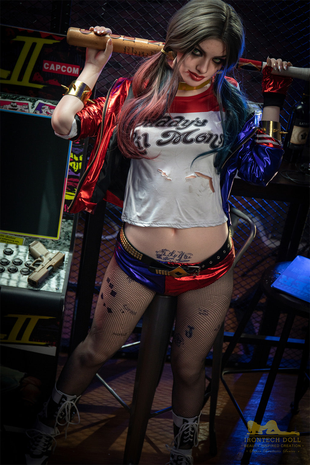 Ivy-166cm(5'45")Minus D-cup Full Silicone Ponytail Cosplay Tattoo Girl Sex Doll - Irontech Doll