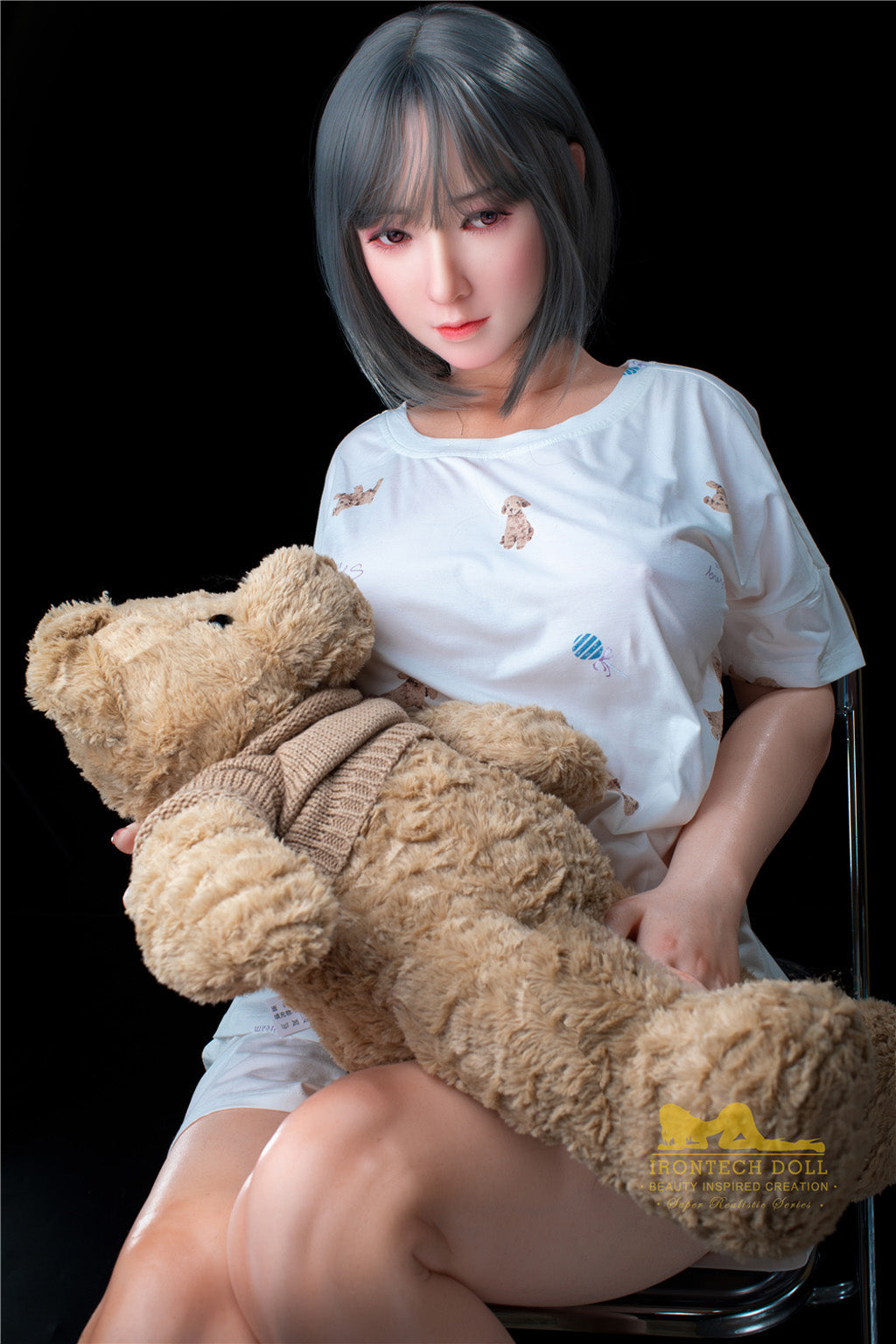 Candy-165cm(5'41")F-cup Full Silicone Chinese Cute Teddy Bear Girl Sex Doll - Irontech Doll