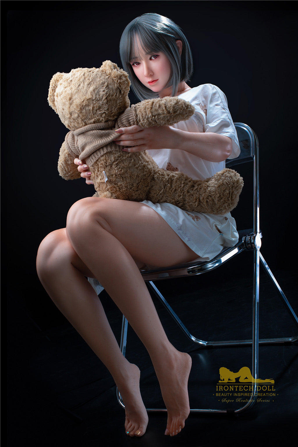 Candy-165cm(5'41")F-cup Full Silicone Chinese Cute Teddy Bear Girl Sex Doll - Irontech Doll