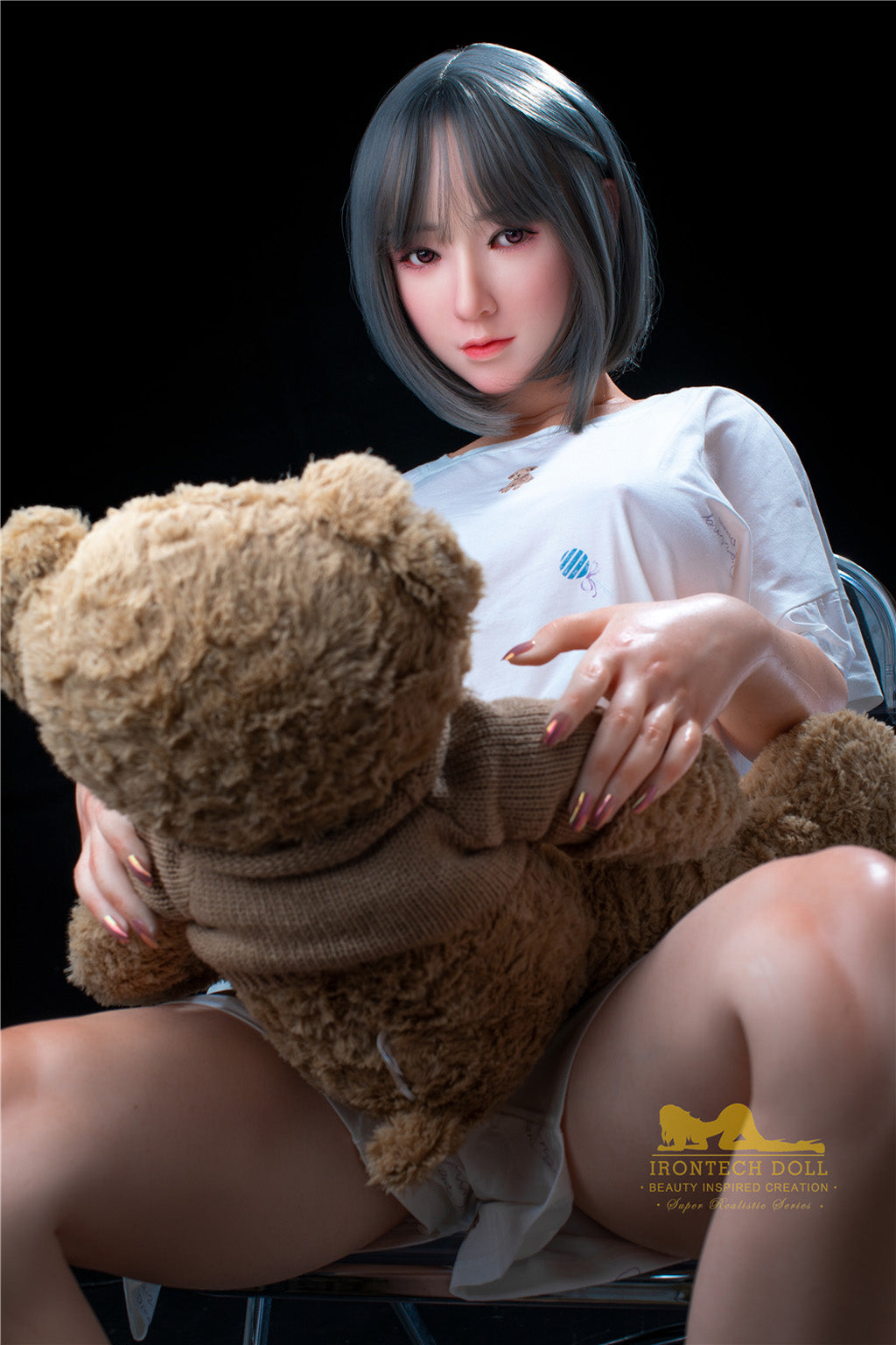 Candy-165cm(5'41")F-cup Full Silicone Chinese Cute Teddy Bear Girl Sex Doll - Irontech Doll