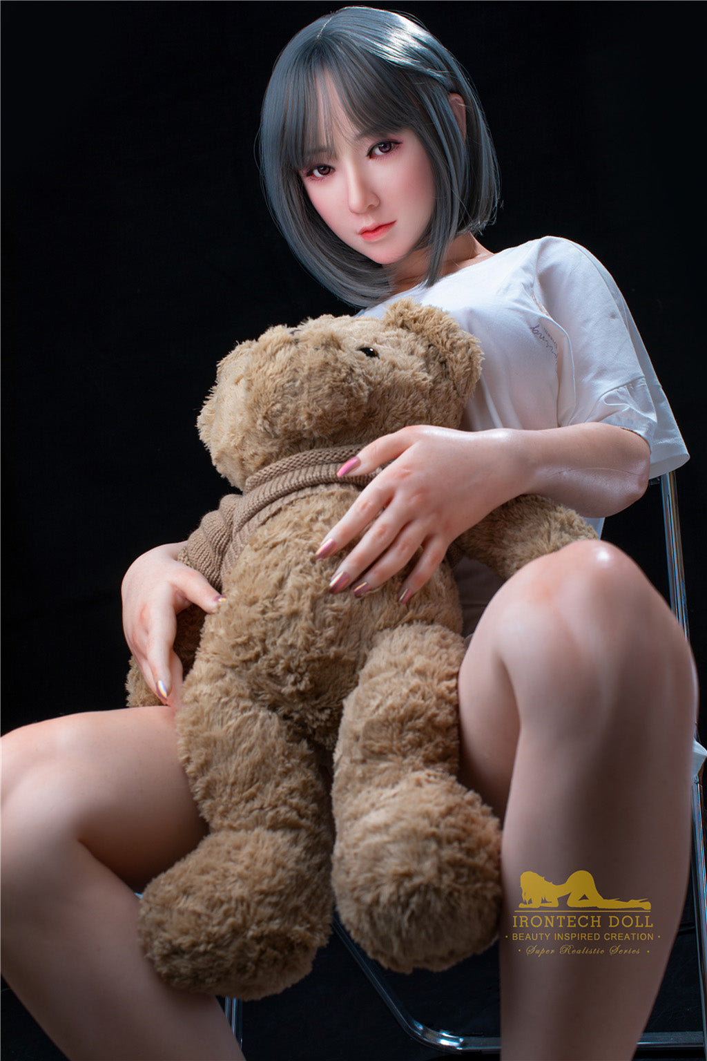 Candy-165cm(5'41")F-cup Full Silicone Chinese Cute Teddy Bear Girl Sex Doll - Irontech Doll