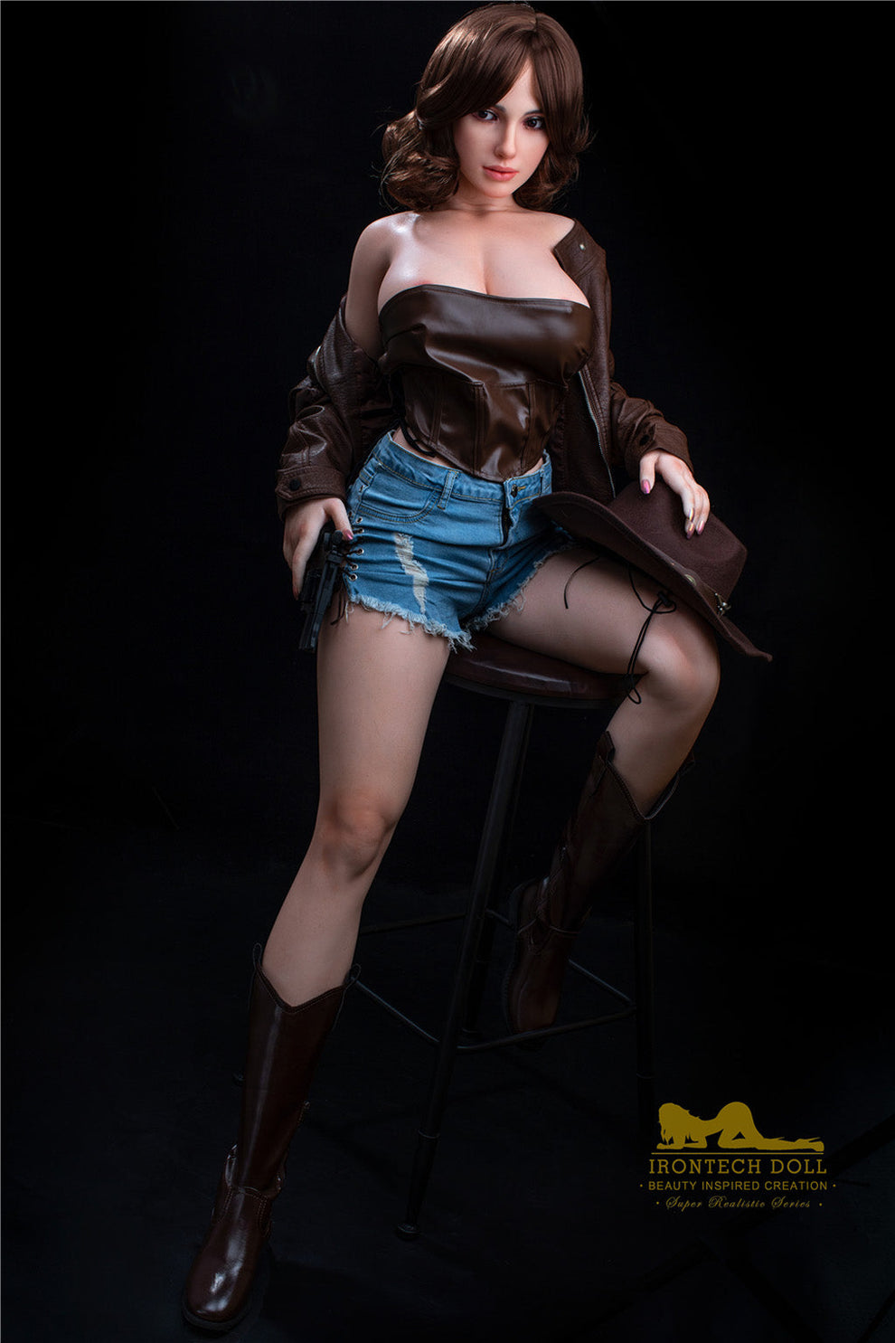 Luna-165cm(5'41")F-cup Full Silicone Cowgirl Cosplay Police Sex Doll - Irontech Doll