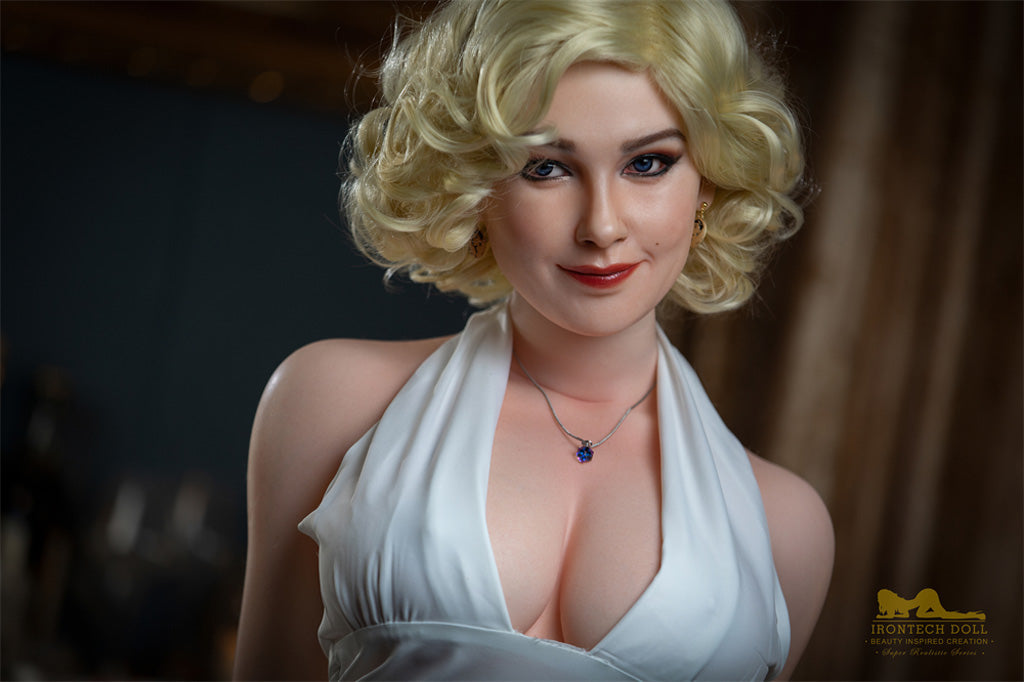 Marilyn Monroe-164cm(5'38")E-cup Full Silicone Classic Bob Blonde Sex Doll - Irontech Doll