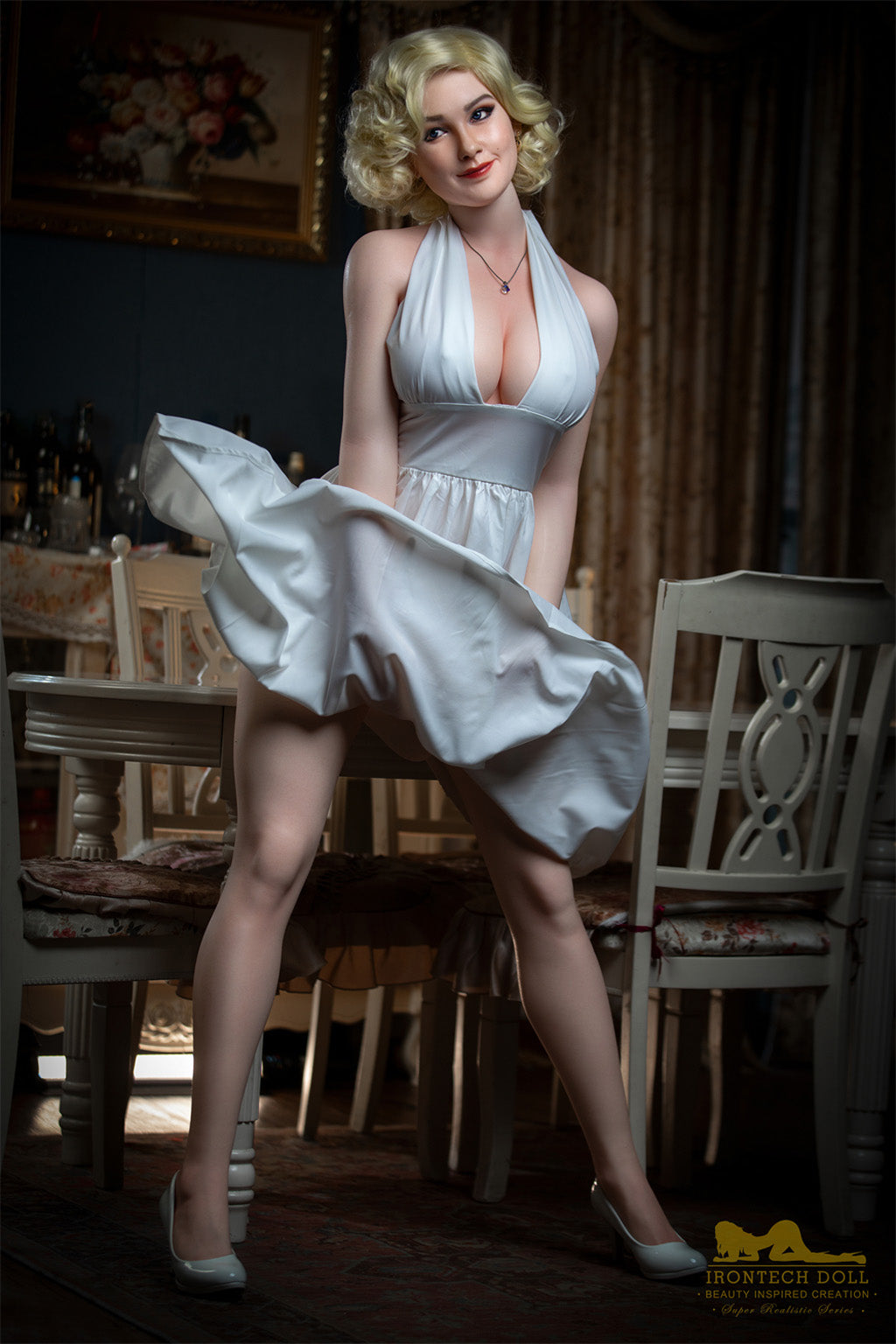 Marilyn Monroe-164cm(5'38")E-cup Full Silicone Classic Bob Blonde Sex Doll - Irontech Doll