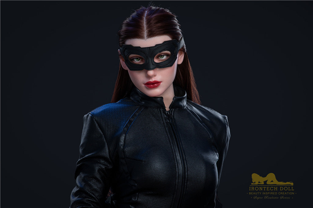 Luna-168cm(5'51")C-cup Full Silicone Red Hair Cosplay Batwoman Sex Doll - Irontech Doll