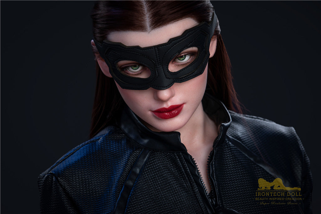 Luna-168cm(5'51")C-cup Full Silicone Red Hair Cosplay Batwoman Sex Doll - Irontech Doll