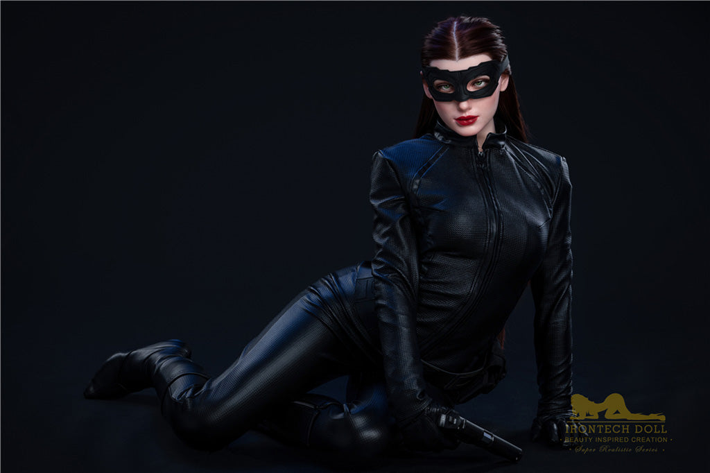 Luna-168cm(5'51")C-cup Full Silicone Red Hair Cosplay Batwoman Sex Doll - Irontech Doll