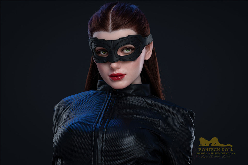 Luna-168cm(5'51")C-cup Full Silicone Red Hair Cosplay Batwoman Sex Doll - Irontech Doll