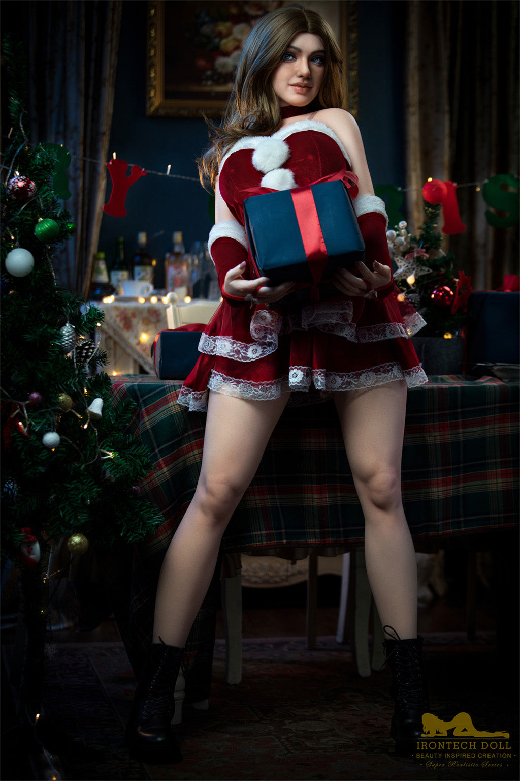 Ivy-165cm(5'41")F-cup Full Silicone Mega Breasts Christmas Charming Blonde Sex Doll - Irontech Doll