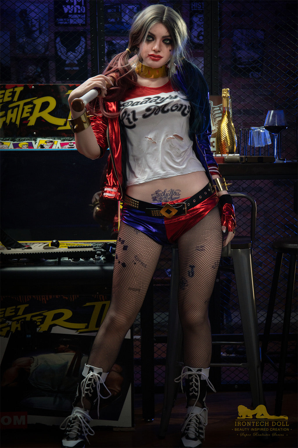 Ivy-166cm(5'45")Minus D-cup Full Silicone Ponytail Cosplay Tattoo Girl Sex Doll - Irontech Doll