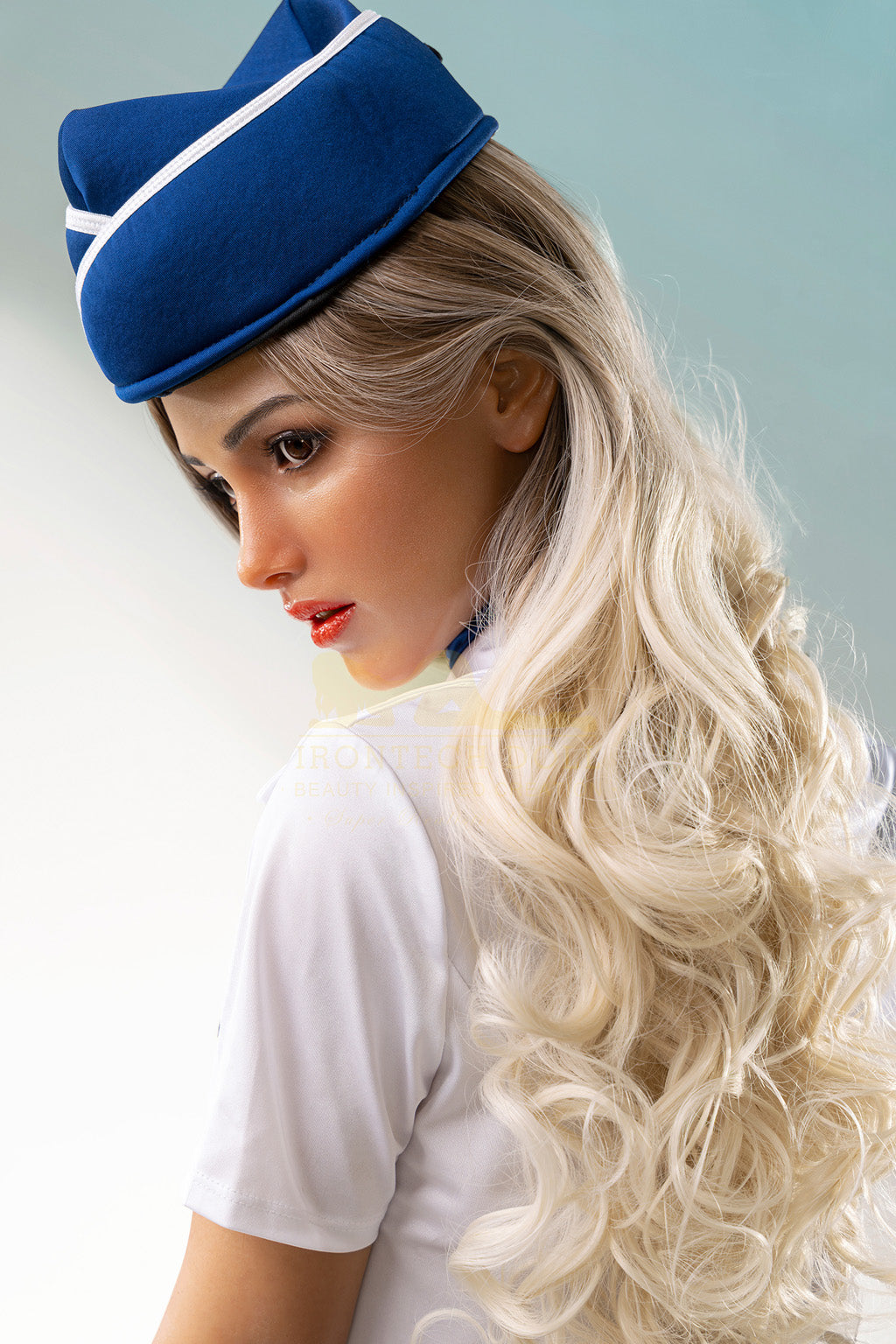 Rita -169cm(5'54")C-cup Full Silicone Cosplay Airline Stewardess Sex DollDark Tanned - Irontech Doll
