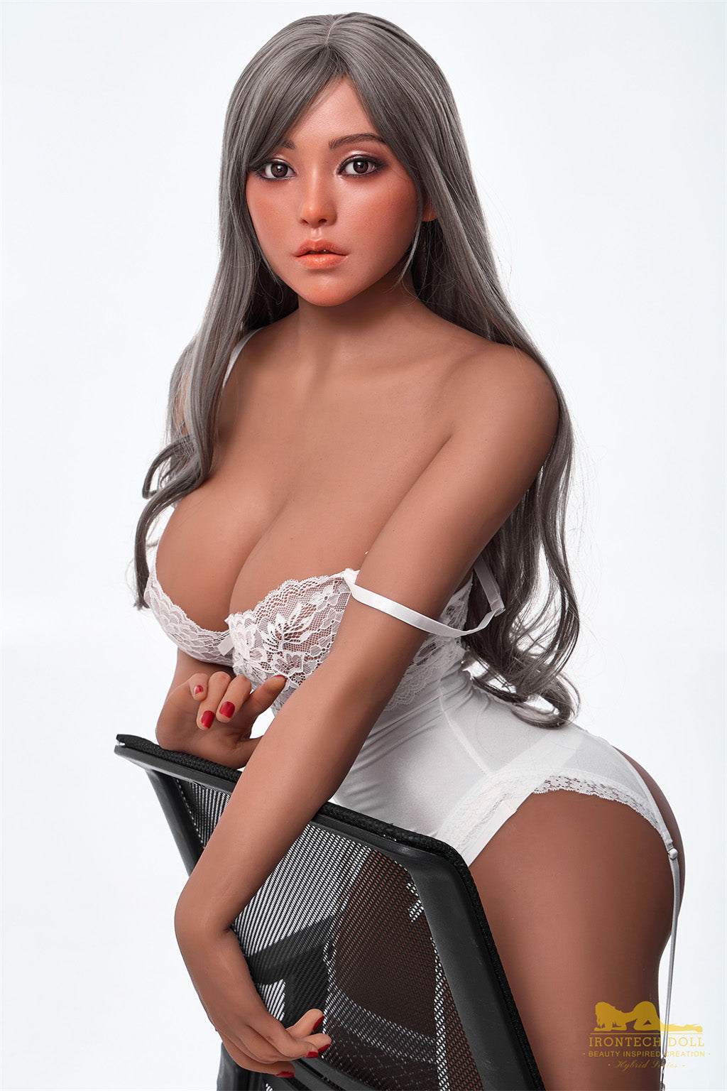 Sandy-164cm(5'38'')E-cup Silicone Head TPE Body Sex Doll- Irontech Doll Dark Tanned