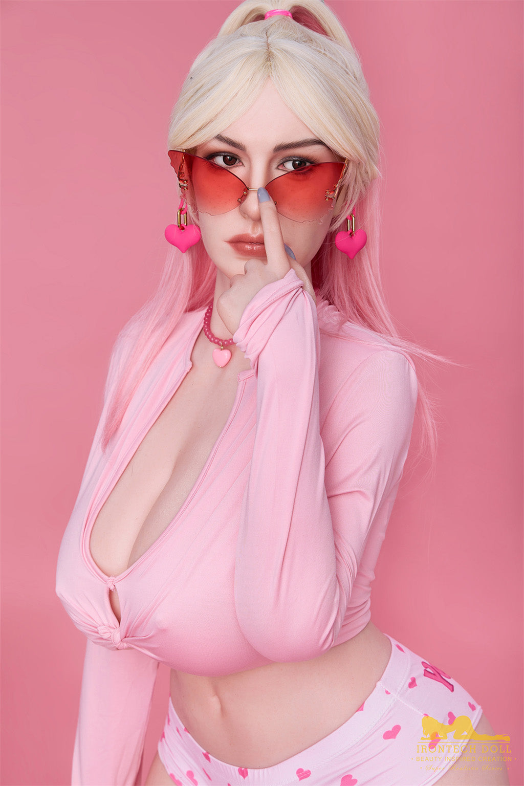 Shemale-162cm(5'31")I-cup Full Silicone Mega Breast Pink Mature Blonde Sex Doll Lottie- Irontech Doll