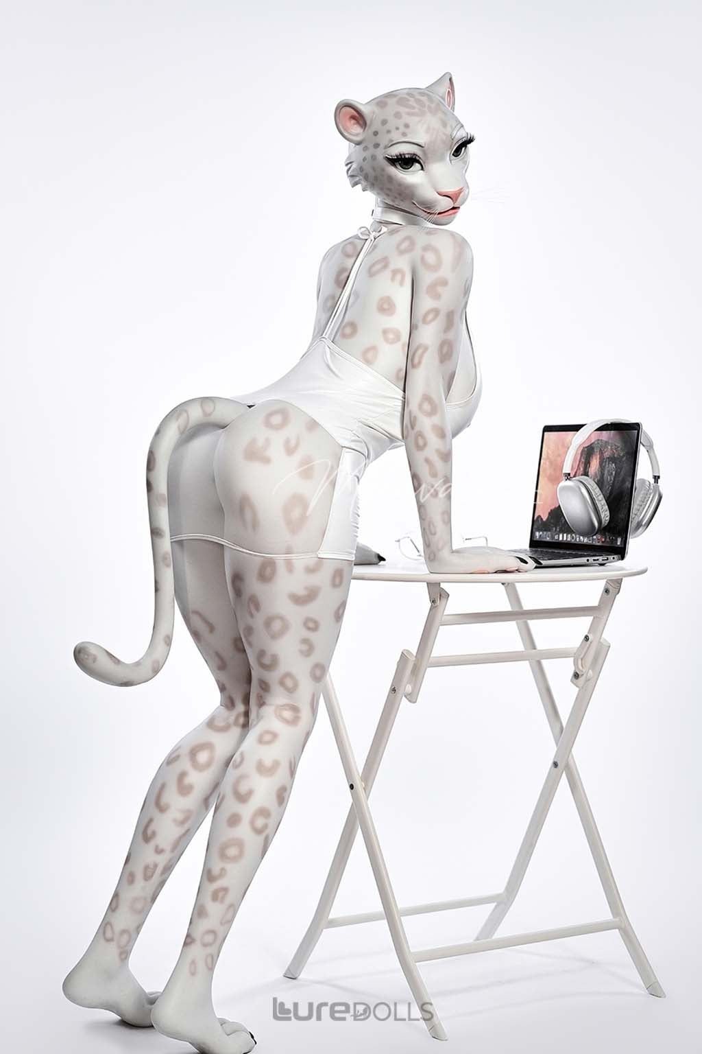 165cm/5'5" D-cup Full Silicone Sex Doll(Movable Jaw Head)SY Doll-Velara White Lepoard