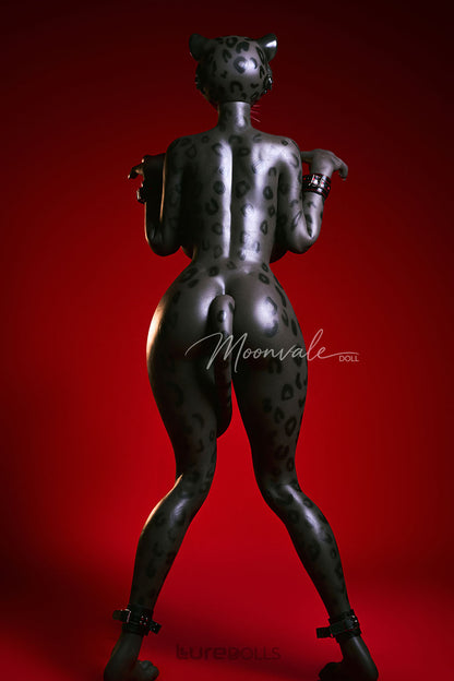 165cm/5'5" D-cup Full Silicone Sex Doll(Movable Jaw Head)SY Doll-Velara Black Lepoard