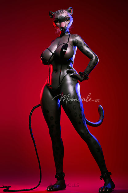165cm/5'5" D-cup Full Silicone Sex Doll(Movable Jaw Head)SY Doll-Velara Black Lepoard