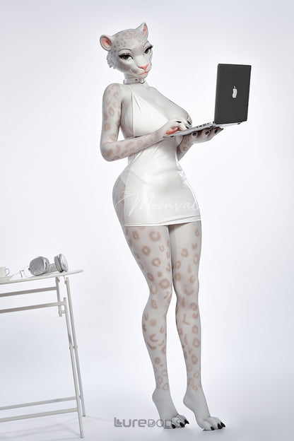165cm/5'5" D-cup Full Silicone Sex Doll(Movable Jaw Head)SY Doll-Velara White Lepoard