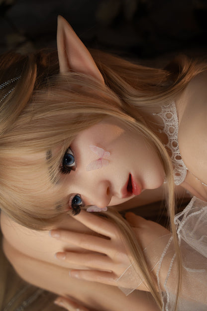 Elvira -  150cm/4'92"  A cup Full Silicone Sex Doll(Movable Jaw Head) - SY Doll