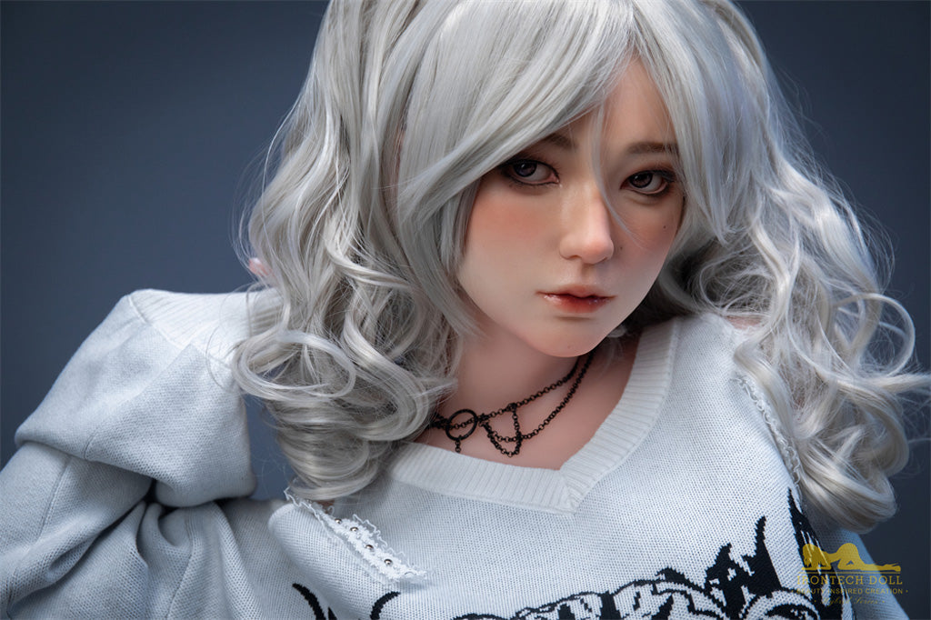 Asley-154cm(5'05'')D-cup Silicone Head TPE Body Sex Doll  Natural  -Irontech Doll