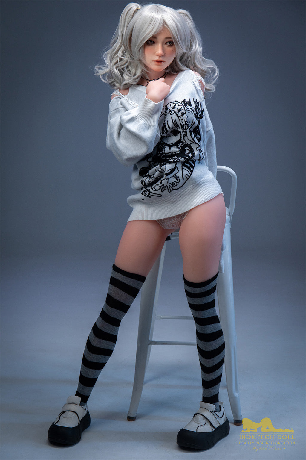 Asley-154cm(5'05'')D-cup Silicone Head TPE Body Sex Doll  Natural  -Irontech Doll
