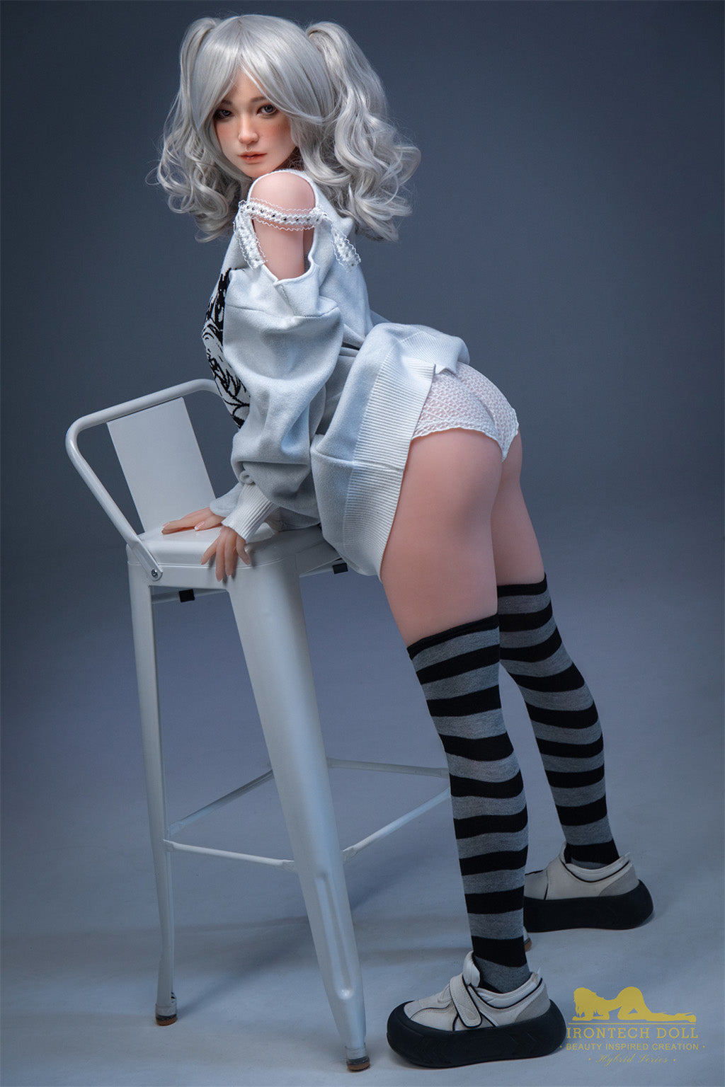 Asley-154cm(5'05'')D-cup Silicone Head TPE Body Sex Doll  Natural  -Irontech Doll