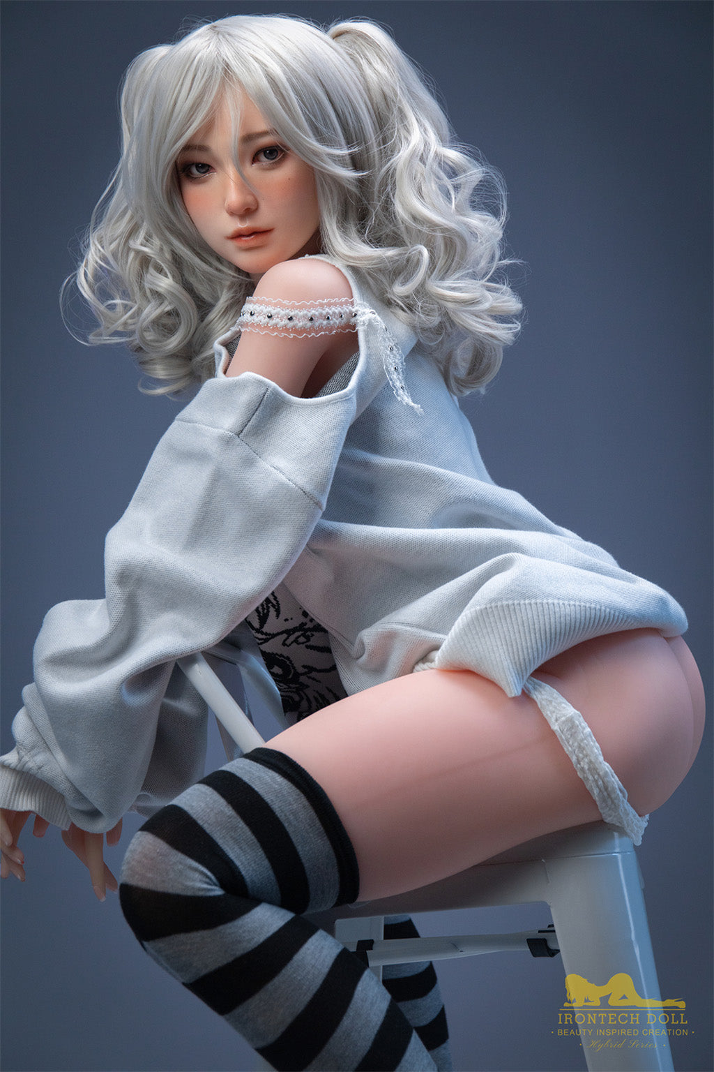 Asley-154cm(5'05'')D-cup Silicone Head TPE Body Sex Doll  Natural  -Irontech Doll