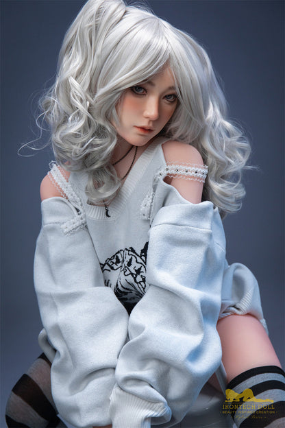 Asley-154cm(5'05'')D-cup Silicone Head TPE Body Sex Doll  Natural  -Irontech Doll