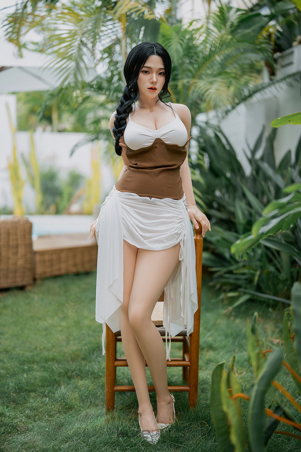 164cm/5'5" D-cup Full Silicone Sex Doll (Movable Jaw Head)-SY Doll