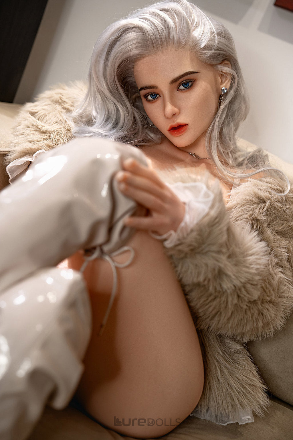 164cm/5'5" D-cup Silicone Head+TPE Body Sex Doll(Movable Jaw Head)-SY Doll